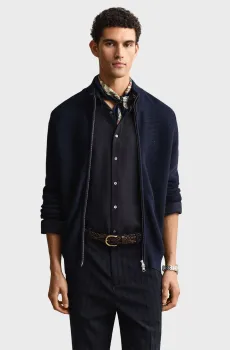 Мужской темно-синий кардиган TEXTURE ZIPPED Синий 3XL Gant 8030278