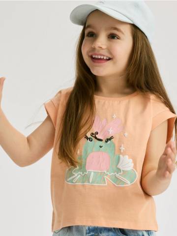 Reserved - BABIES` T-SHIRT - мандариновий - 7189G-23X Reserved - BABIES` T-SHIRT - мандариновий - 7189G-23X