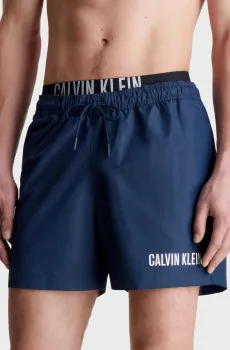 Мужские темно-синие плавательные шорты MEDIUM DOUBLE WB Синий S Calvin Klein KM0KM00992