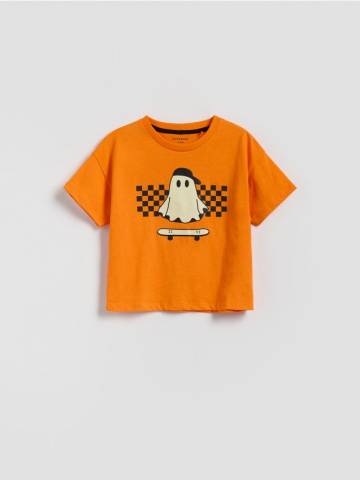 Reserved - Футболка зі світним принтом - помаранчевий - 116FO-22X