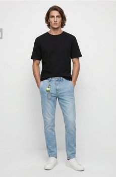 Джинси slim fit з ефектом прання - синій