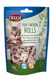 Лакомство для кошек Trixie Premio Fish Chicken Rolls с курицей и минтаем, 50 г