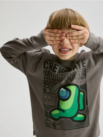 Reserved - BOYS` T-SHIRT - темно-сірий - 596CJ-90X Reserved - BOYS` T-SHIRT - темно-сірий - 596CJ-90X
