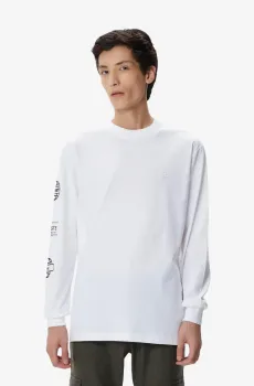 Мужской белый лонгслив Белый L-XL Lacoste TH240909B