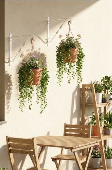 Настінні тримачі для квіткових горщиків 2 pack - білий