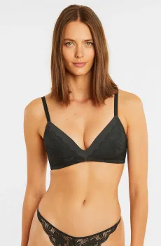 Женский темно-зеленый бюстгальтер с тонкой треугольной чашкой AIME Зеленый 75C Etam 6530931