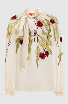 Бежевая блуза из шелка Cerere