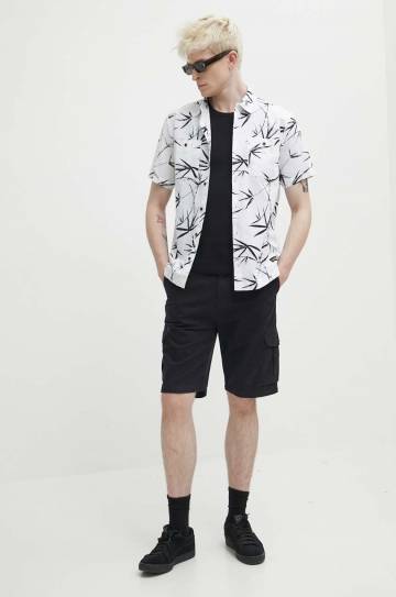 Рубашка с примесью льна Superdry цвет белый regular классический воротник Рубашка с примесью льна Superdry цвет белый regular классический воротник