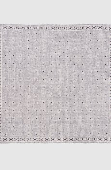 Серый двухсторонний платок-паше из шелка в узор