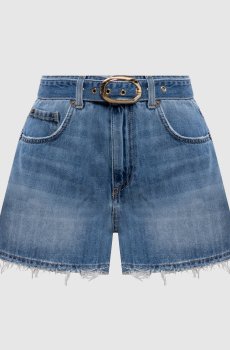 Синие джинсовые шорты с эффектом потертости