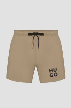 Мужские оливковые плавательные шорты Бежевый S HUGO 50510190;219