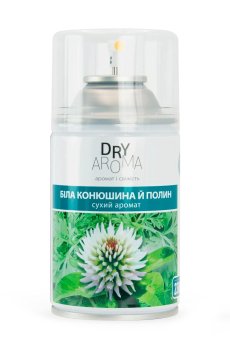 Сменный баллон для автоматического аэрозольного освежителя воздуха domo Dry Aroma Белый клевер и полынь, 250 мл