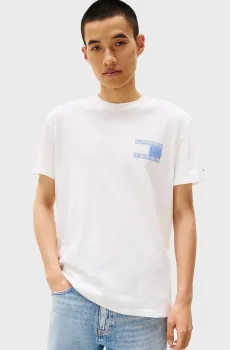 Мужская белая футболка TJM REG PAISLEY FLAG TEE EXT Белый M Tommy Jeans DM0DM20774