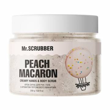 Крем-скраб для рук и тела Mr.Scrubber Creamy Hands & Body Scrub Peach Macaron с ароматом персикового макарона, 250 г Крем-скраб для рук и тела Mr.Scrubber Creamy Hands & Body Scrub Peach Macaron с ароматом персикового макарона, 250 г