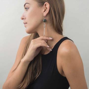 Серьги с агатом с169с21 Серьги с агатом с169с21