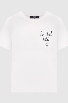 Белая футболка BORA с вышивкой