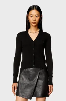 Женский черный шерстяной кардиган M-ARTE Черный M Diesel A13015 0GEAY