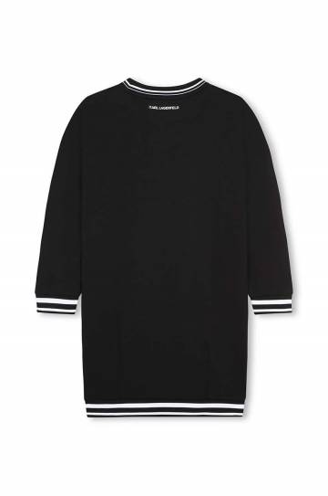 Детское платье Karl Lagerfeld цвет чёрный mini прямое Z30185 Детское платье Karl Lagerfeld цвет чёрный mini прямое Z30185