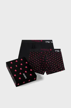 Мужские черные боксеры (2 шт) Черный S Atlantic 2GMH-028