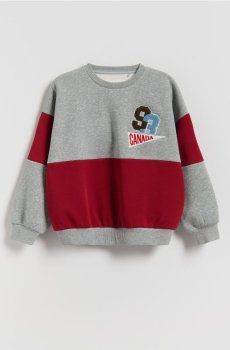 Reserved - Теплий світшот із принтом - світло-сірий - 955FJ-09M