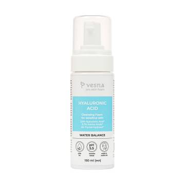 Очищающая пенка Vesna Pro Skin Hyaluronic Acid Cleansing Foam для чувствительной кожи лица, 150 мл