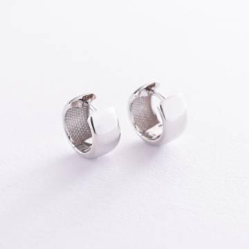 Серьги - кольца в белом золоте с07049 Серьги - кольца в белом золоте с07049