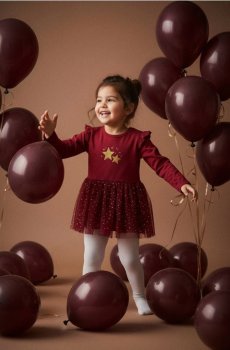 Боді з новорічним мотивом - бордовий