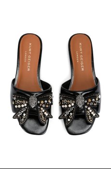 Кожаные шлепанцы Kurt Geiger London Kensington Bow Flat Sandal