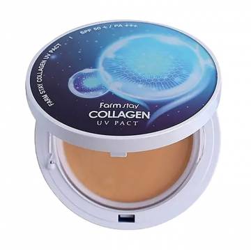 Компактная пудра для лица FarmStay Collagen UV Pact SPF 50+ PA+++ с коллагеном, со сменным блоком, тон 21, 2*12 г Компактная пудра для лица FarmStay Collagen UV Pact SPF 50+ PA+++ с коллагеном, со сменным блоком, тон 21, 2*12 г