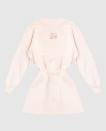 Детское розовое платье с монограммой
