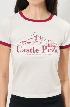 Бавовняна oversize футболка з принтом - кремовий