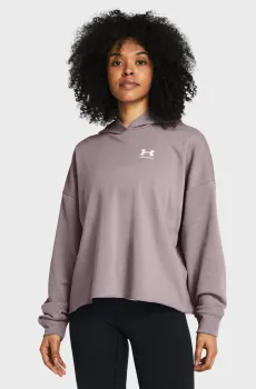 Женское пудровое худи UA Rival Terry OS Hoodie Розовый L Under Armour 1382736-015