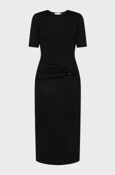 Женское черное платье JERSEY KNOT MIDI Черный XS Calvin Klein K20K207316