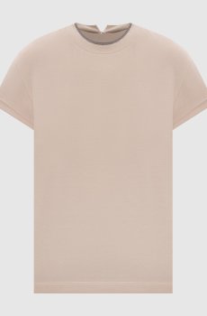 Бежевая футболка с цепочкой мониль