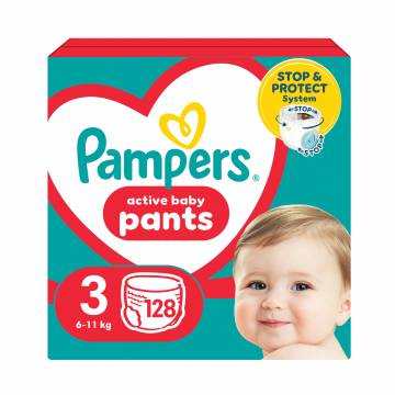 Подгузники-трусики Pampers Active Baby Pants размер 3 (6-11 кг), 128 шт Подгузники-трусики Pampers Active Baby Pants размер 3 (6-11 кг), 128 шт