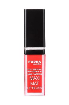 Матовый блеск для губ Pudra Cosmetics Maxi Matt Long Lasting Lip Gloss с протеинами шелка та провитамином B5, 16, 7 мл
