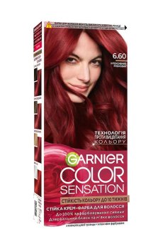 Стойкая крем-краска для волос Garnier Color Sensation 6.60 Интенсивный рубиновый, 110 мл