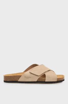 Мужские бежевые замшевые слайдеры BIO EVOLVE Бежевый 43 Pepe Jeans PMS800002
