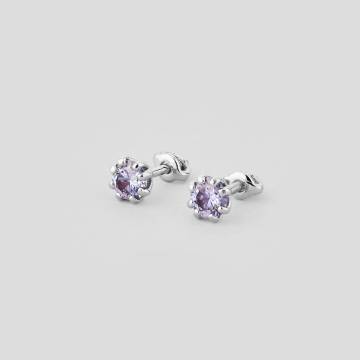 Серебряные серьги Minimal МН-18с-purple Серебряные серьги Minimal МН-18с-purple