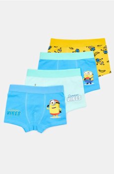 Бавовняні боксери 4 pack Minions - синій