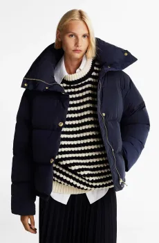 Женский темно-синий пуховик GOLD BUTTON DOWN JACKET Синий M-L Tommy Hilfiger WW0WW43158