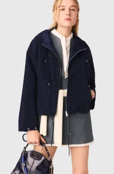 Женская темно-синяя ветровка Синий 36 MAJE MFPBL00816_Navy