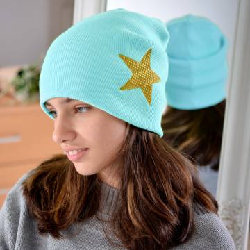 Шапки Lemanta Шапка для дівчаток світло блакитна (звезда золото) Шапки Lemanta Шапка для дівчаток світло блакитна (звезда золото)