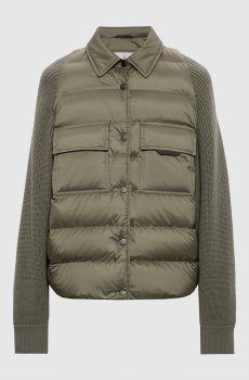 Комбинированная куртка цвета хаки с цепочкой мониль