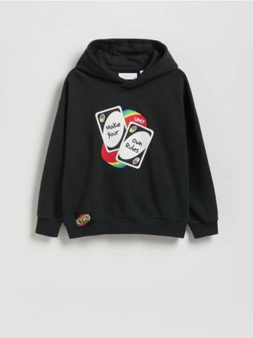 Reserved - Бавовняний світшот UNO - чорний - 922FJ-99X