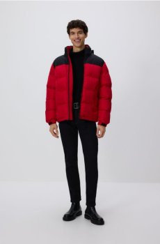 Reserved - Стьобана куртка зі вкладеним каптуром - червоний - 470EW-33X