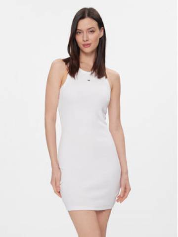 Tommy Jeans Літня сукня Essential DW0DW17406 Білий Skinny Fit Tommy Jeans Літня сукня Essential DW0DW17406 Білий Skinny Fit