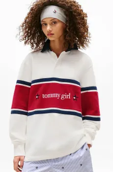 Женская белая спортивная кофта TOMMY GIRL Белый XS Tommy Jeans DN0DN00068