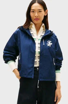 Женская темно-синяя ветровка RIP STOP Синий XS Tommy Hilfiger WW0WW47769