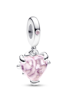 Намистина "Родинне дерево й рожеве серце"